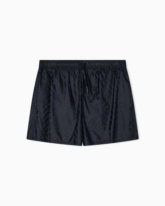 Men Boxer Beachwear - Black Armani Exchange Allover